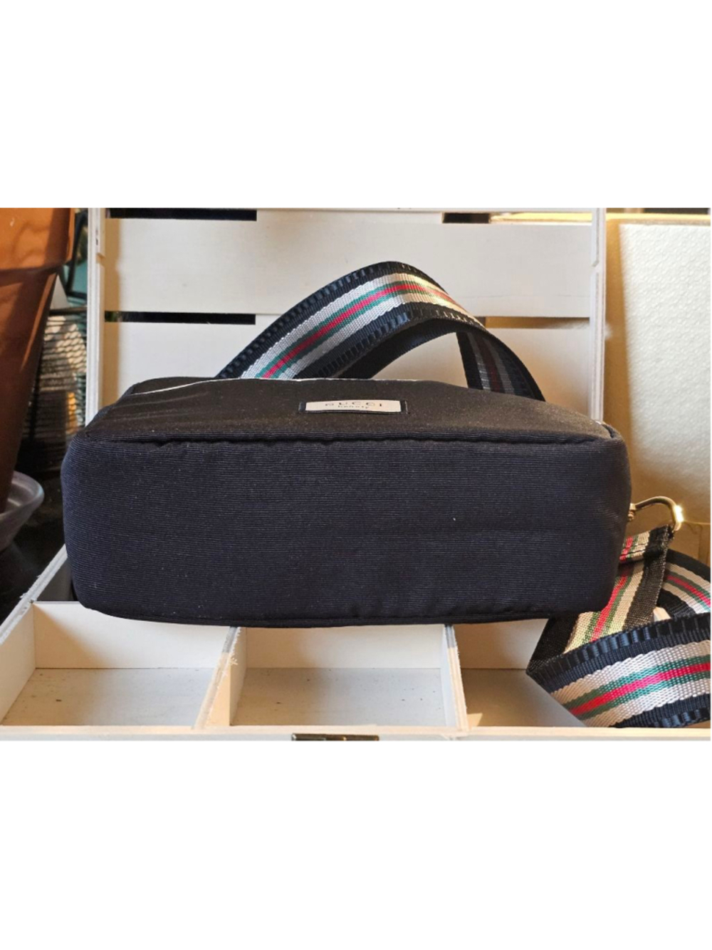 Gucci Nylon Black Zip Clutch w/Sherry Line Crossbody Strap Added NWOT - Picture 8 of 16